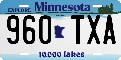 MN license plate 960TXA