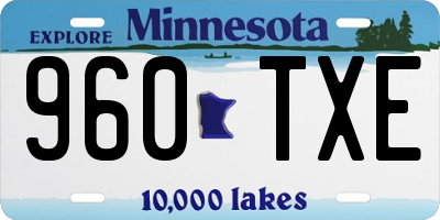 MN license plate 960TXE