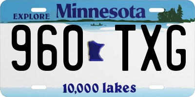 MN license plate 960TXG