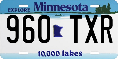 MN license plate 960TXR