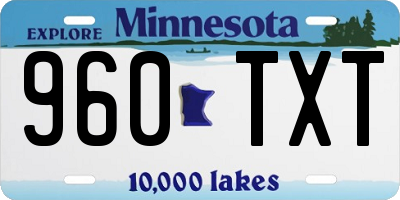 MN license plate 960TXT