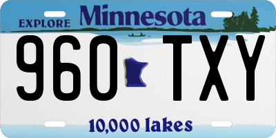 MN license plate 960TXY