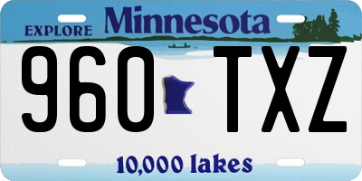 MN license plate 960TXZ