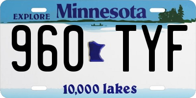 MN license plate 960TYF