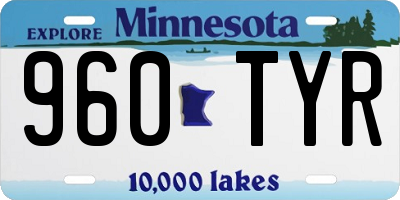 MN license plate 960TYR