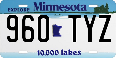 MN license plate 960TYZ