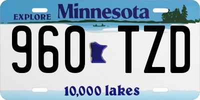 MN license plate 960TZD