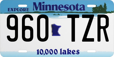 MN license plate 960TZR