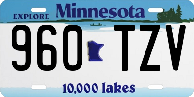MN license plate 960TZV