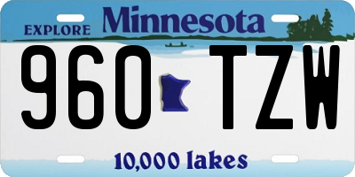 MN license plate 960TZW