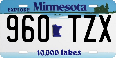 MN license plate 960TZX
