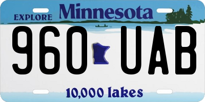 MN license plate 960UAB