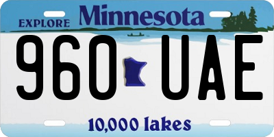 MN license plate 960UAE