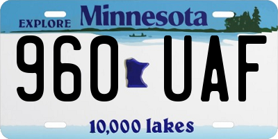 MN license plate 960UAF