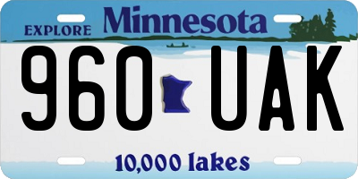 MN license plate 960UAK