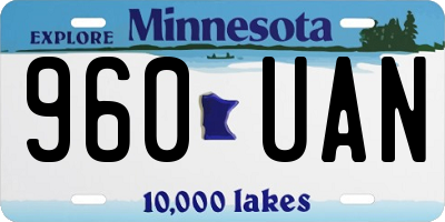 MN license plate 960UAN