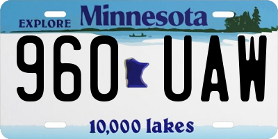 MN license plate 960UAW