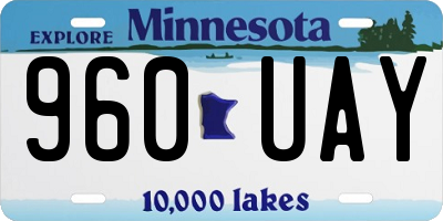 MN license plate 960UAY
