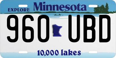 MN license plate 960UBD