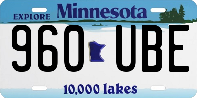 MN license plate 960UBE