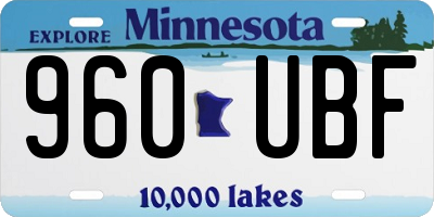 MN license plate 960UBF