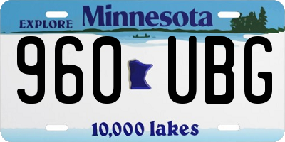 MN license plate 960UBG