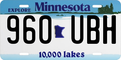MN license plate 960UBH