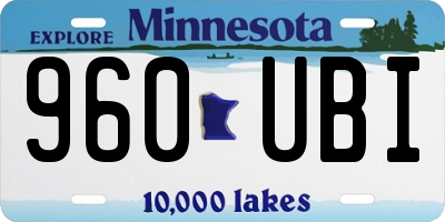 MN license plate 960UBI