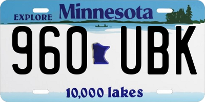 MN license plate 960UBK
