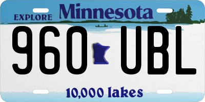 MN license plate 960UBL
