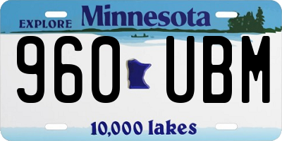 MN license plate 960UBM