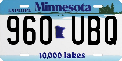MN license plate 960UBQ
