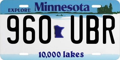 MN license plate 960UBR