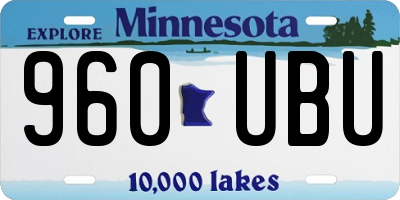 MN license plate 960UBU