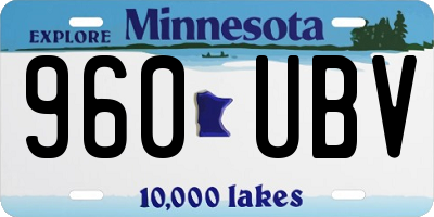 MN license plate 960UBV
