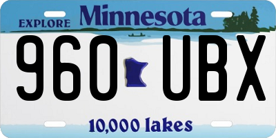 MN license plate 960UBX