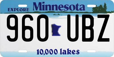 MN license plate 960UBZ