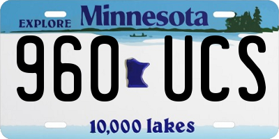 MN license plate 960UCS
