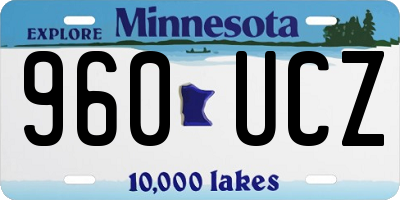 MN license plate 960UCZ