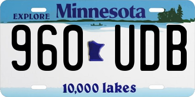 MN license plate 960UDB