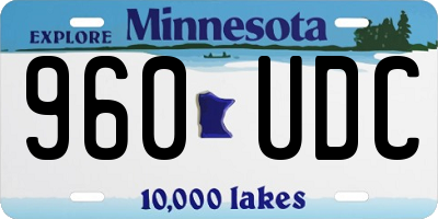 MN license plate 960UDC