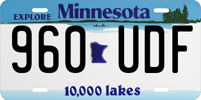 MN license plate 960UDF