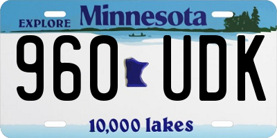 MN license plate 960UDK