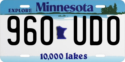 MN license plate 960UDO