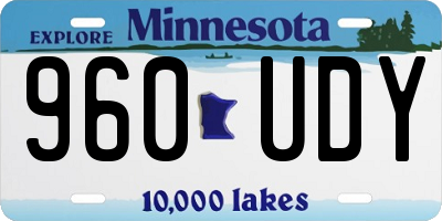 MN license plate 960UDY