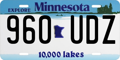 MN license plate 960UDZ
