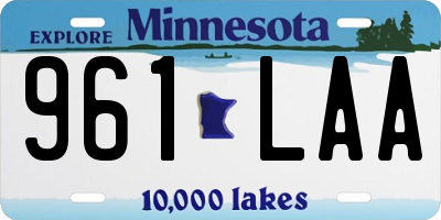 MN license plate 961LAA