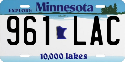 MN license plate 961LAC