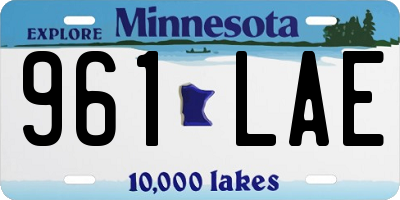 MN license plate 961LAE