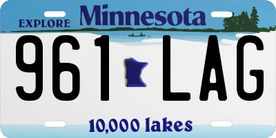 MN license plate 961LAG
